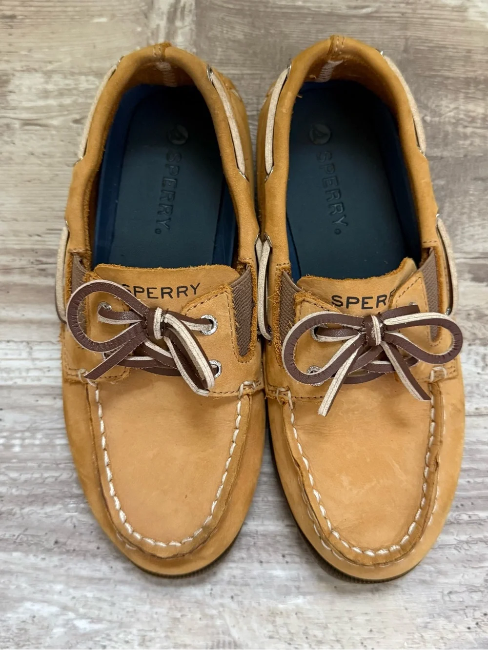 Sperry Boys Top Sider Leather Boat Shoes Sz 2